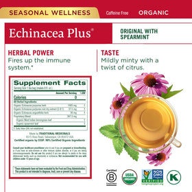Traditional Medicinals Echinacea Plus tea, seasonal wellness and comforting warmth.