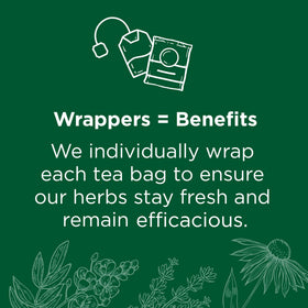 Traditional Medicinals Spearmint tea steeping cup with aromatic steam.