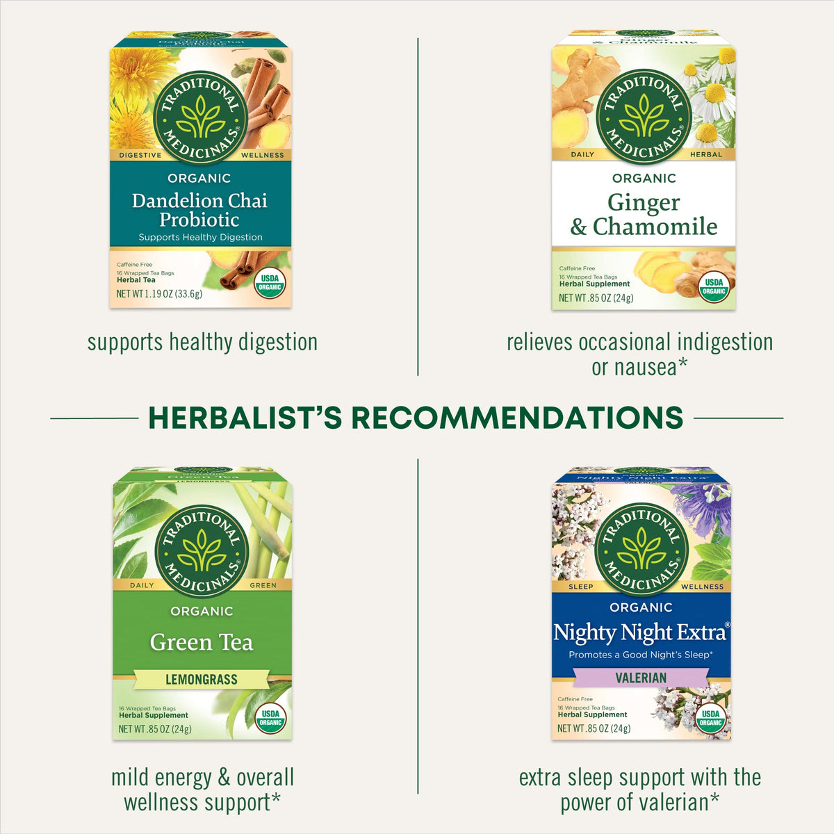 Traditional Medicinals organic farm origins label shows Bulgaria and Egypt, highlighting natural sourcing.