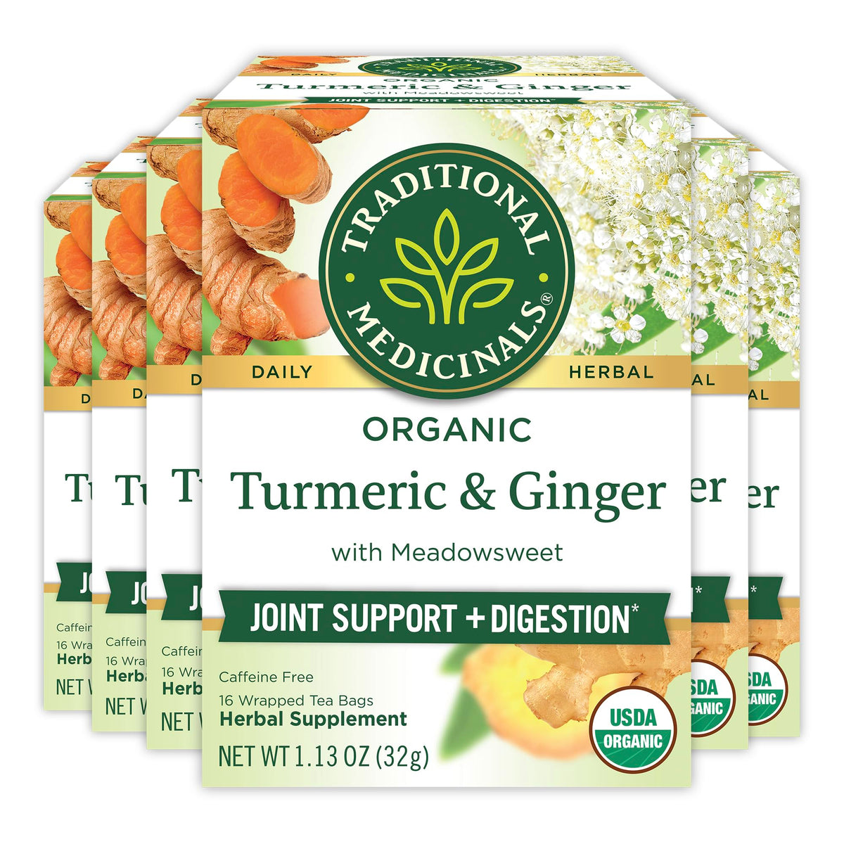 Traditional Medicinals turmeric tea box ready for a comforting cup.