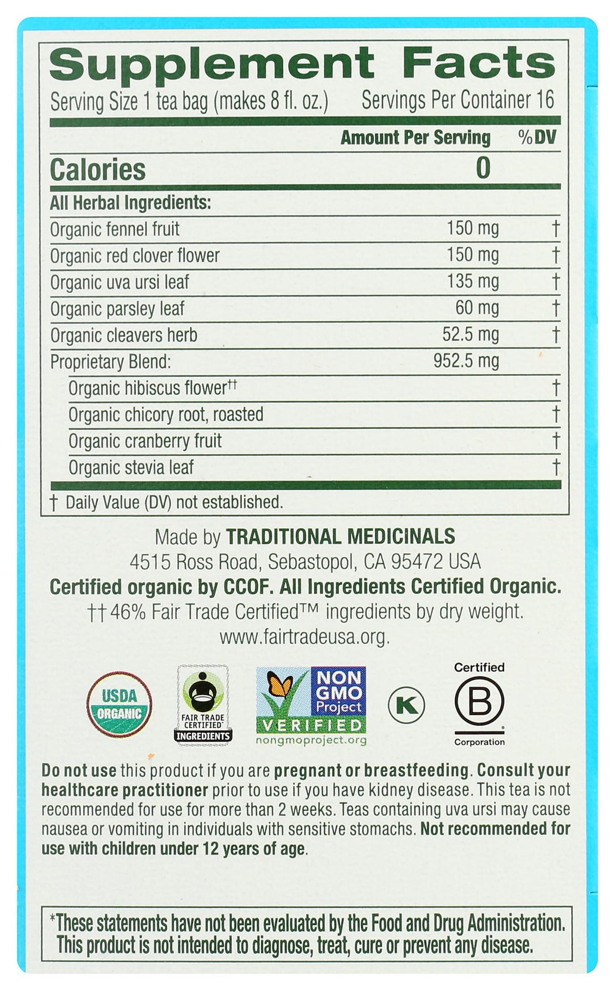 Caffeine-free Weightless Cranberry tea emphasizes calm, comforting flavor.