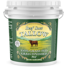 Traditional Nutrients Pasture Raised Beef Tallow tub packaging showcases premium sourcing.