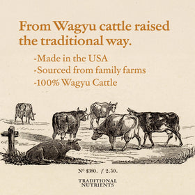 Traditional Nutrients Wagyu Beef Tallow in a pan for rich searing and frying