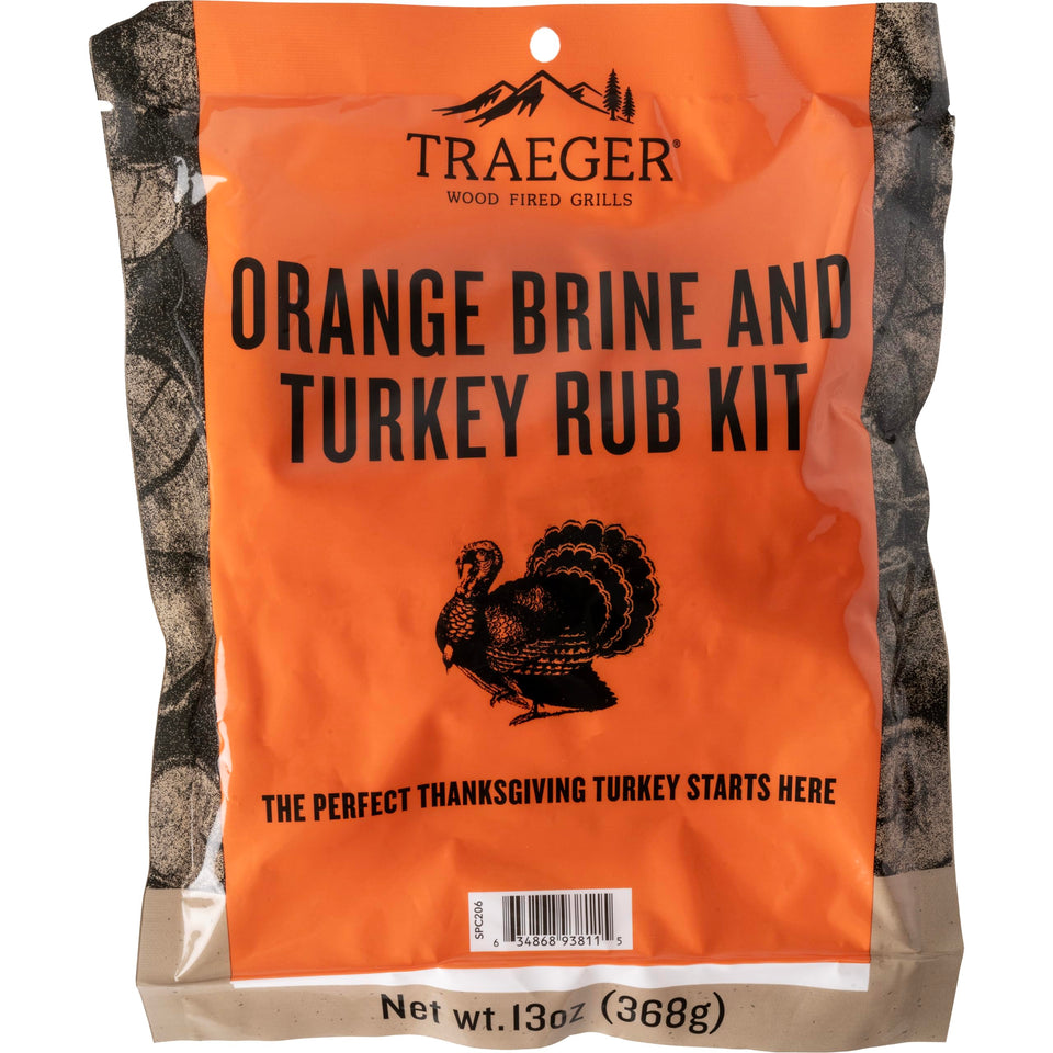 Traeger Brine and Rub Kit 13oz packets for citrusy, juicy poultry.