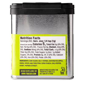 Traeger Pork & Poultry Rub label detail showcases paprika and onion notes for chicken and pork