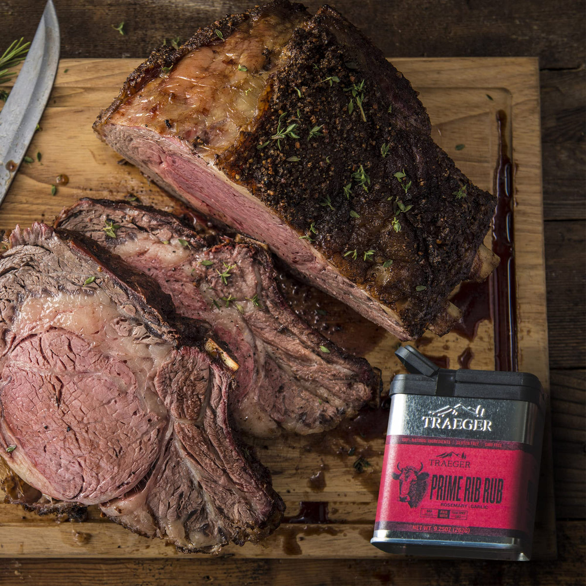 Applied on a roast, Traeger Prime Rib Rub forms a fragrant crust.
