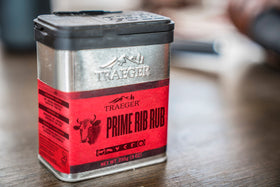 Grill-ready Traeger Prime Rib Rub enhances prime rib with aroma.