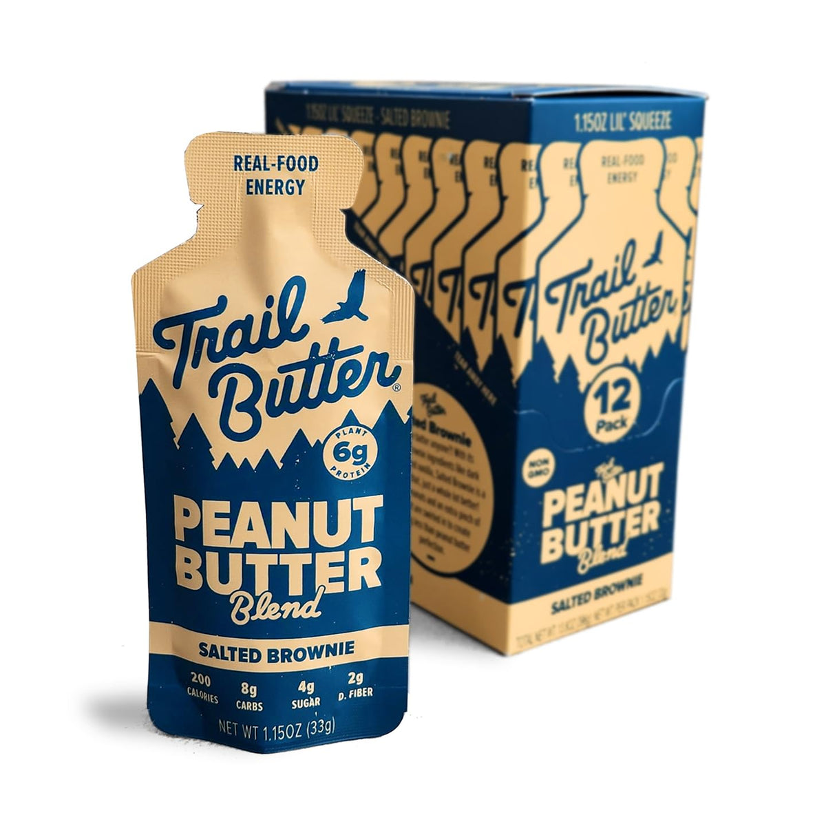 Trail Butter Lil' Squeeze pouch front view for on-the-go energy during hikes.