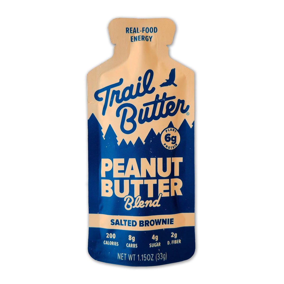 Trail Butter Lil' Squeeze pouch opened, ready for trail fueling on the move.