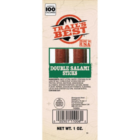 Trail's Best Double Salami Sticks 1oz portion, protein-friendly snack