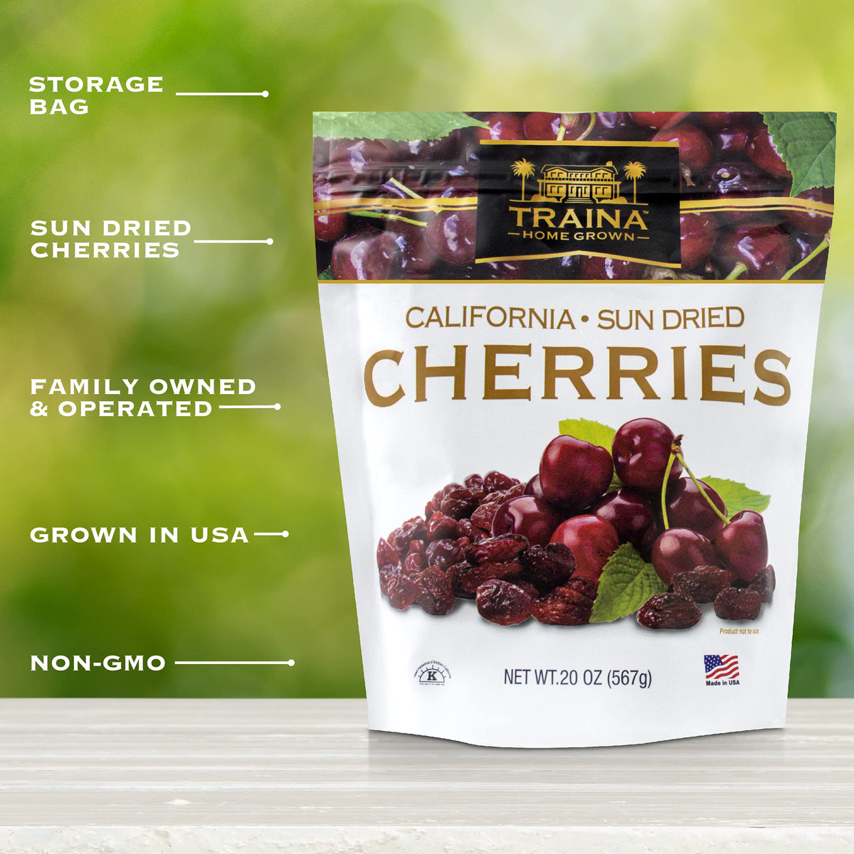 Traina sun dried cherries in yogurt add natural sweetness and texture.