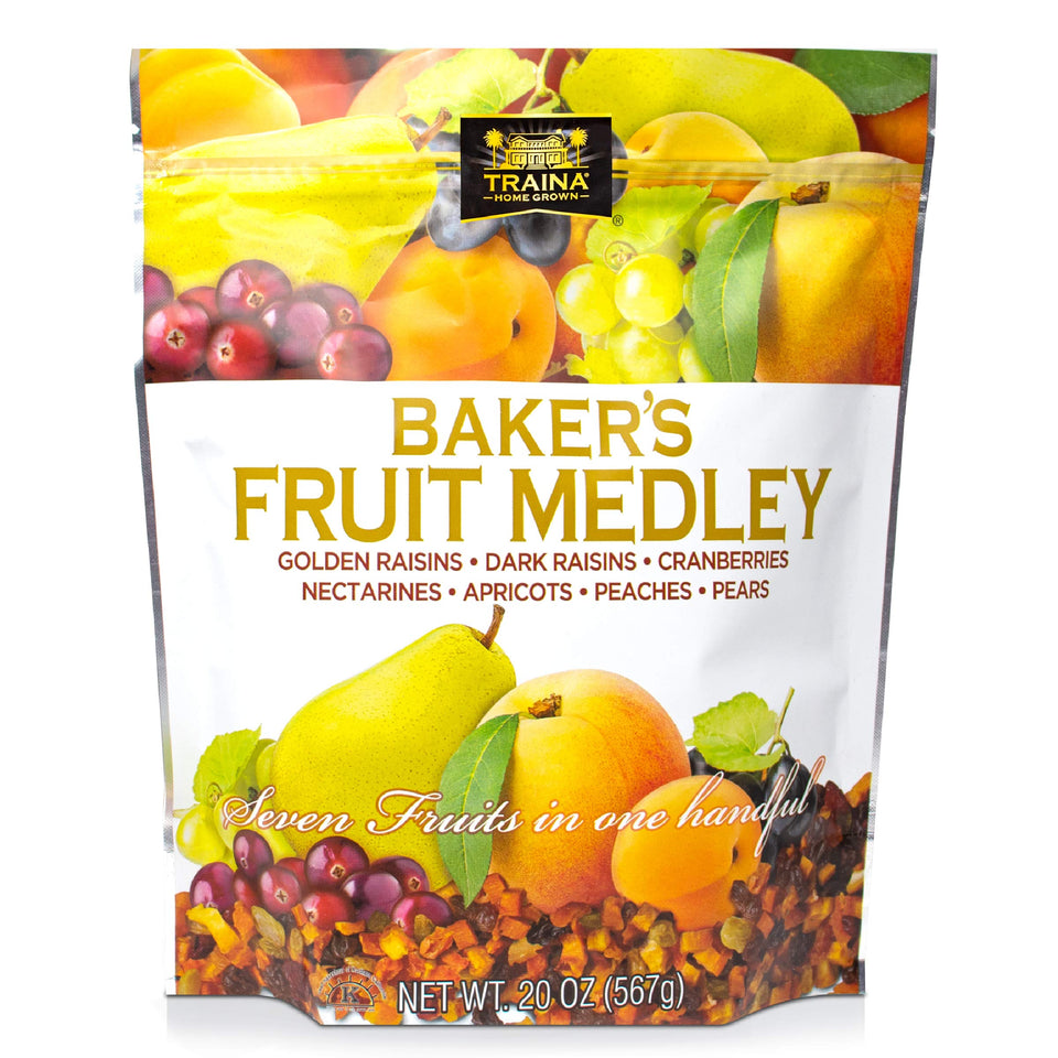 Traina Home Grown Baker’s Fruit Medley with diced peaches for yogurt and oats