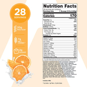 TransformHQ Meal Replacement Orange Cream tub, ready to mix for a balanced snack.