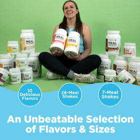 TransformHQ chocolate shake nutrition label emphasizes 28 servings per bottle.