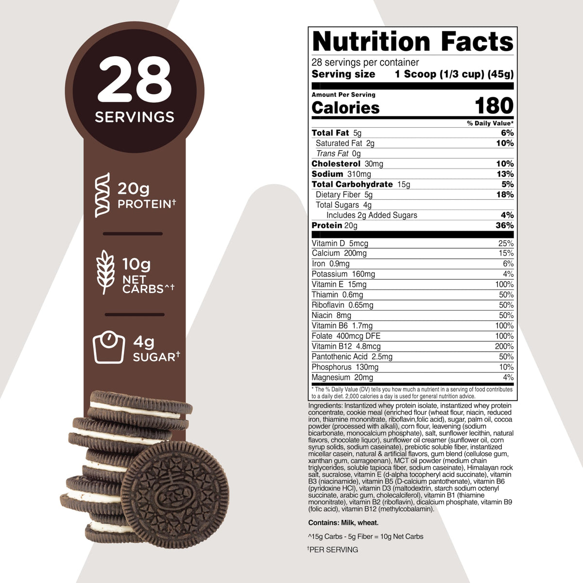 TransformHQ Chocolate flavor meal replacement shake tub with smooth texture for post workout use