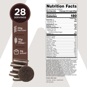 TransformHQ Chocolate flavor meal replacement shake tub with smooth texture for post workout use