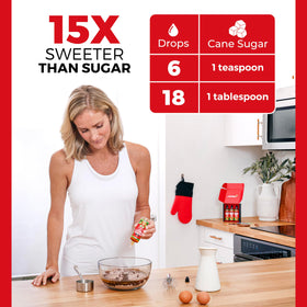 Transparency Foods Monk Fruit Drops gift box highlights 999 servings of sugar-free sweetness.