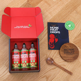 Transparency Foods Monk Fruit Drops travel-ready bottle for on-the-go sweetness.