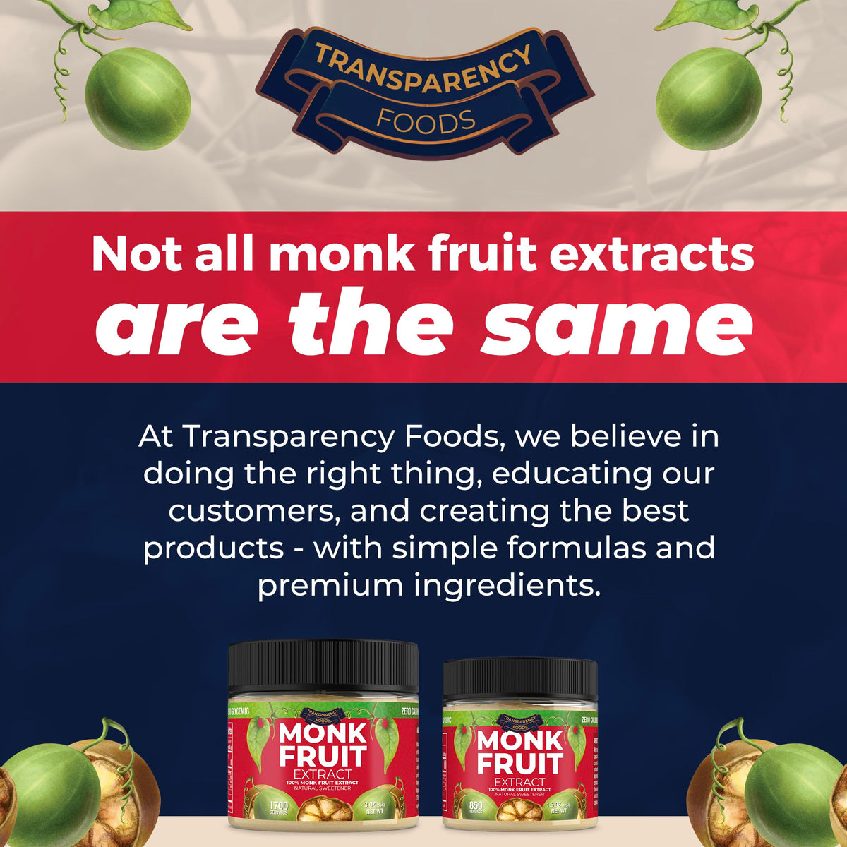 Cocktail using Transparency Foods monk fruit extract for light sweetness without calories.