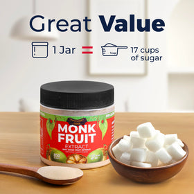 Monk fruit extract dissolving in coffee for a balanced flavor.