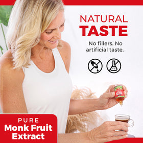Monk fruit drops add coffee sweetness without calories or artificial flavors.