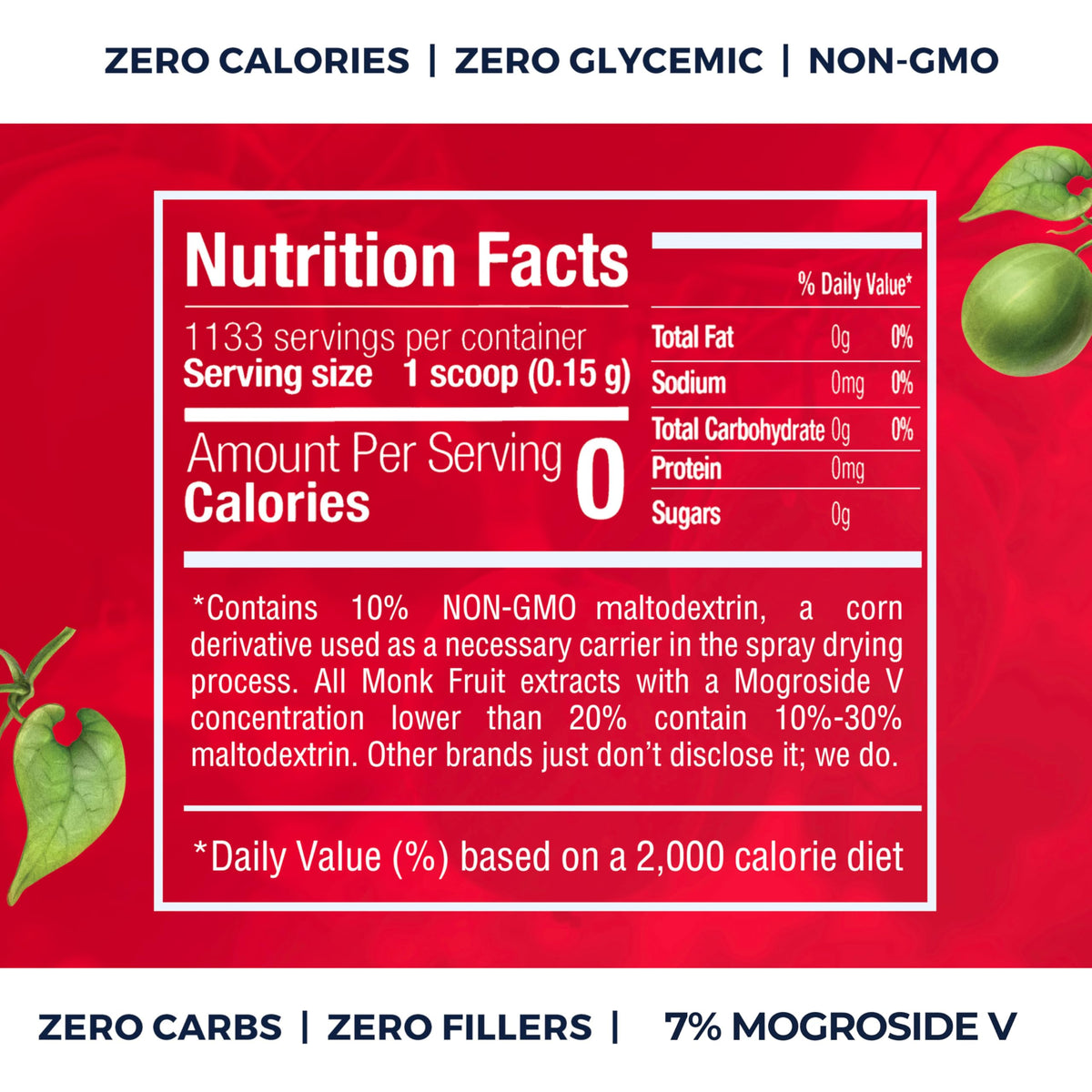 Transparency Foods GMP-certified facility badge beside the product reinforces safety and standards.