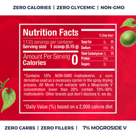 Transparency Foods GMP-certified facility badge beside the product reinforces safety and standards.