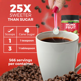 Packaging of Transparency Foods monk fruit sweetener on display