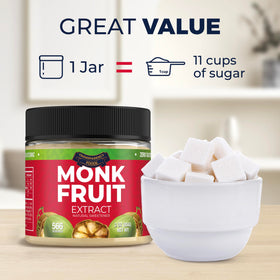 Tea cup with Transparency Foods monk fruit sweetener providing gentle sweetness