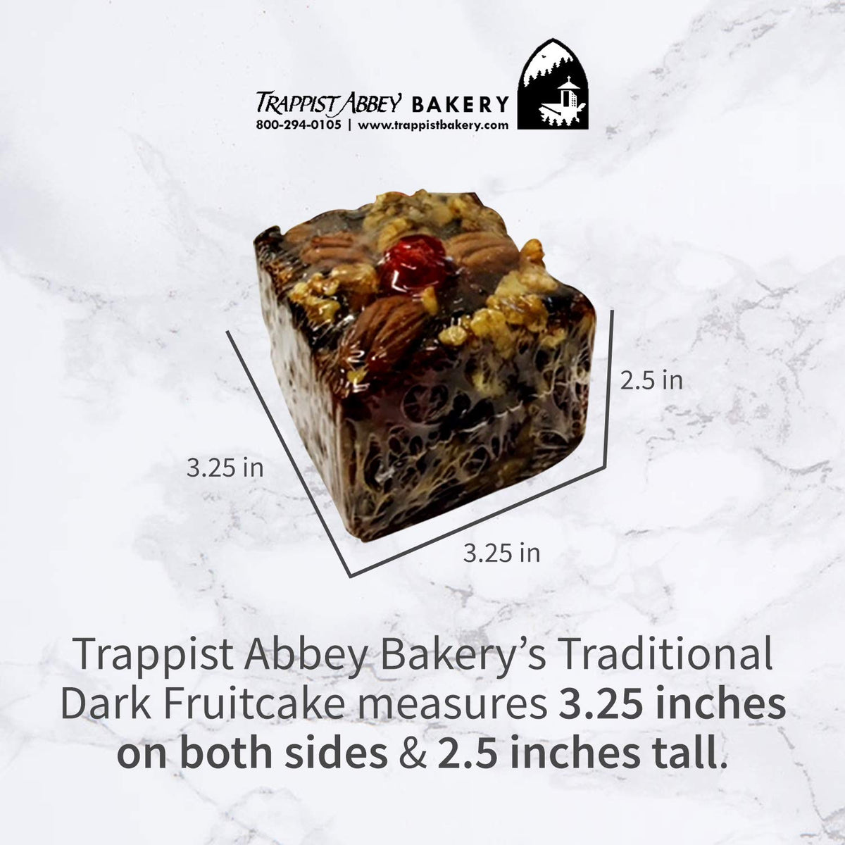 Trappist Abbey fruitcake on a wooden platter with brandy glass, cozy holiday mood.