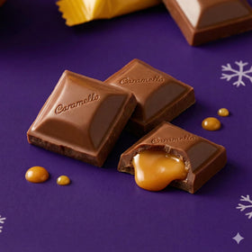 Candy dish presentation with Cadburry Caramello miniatures.