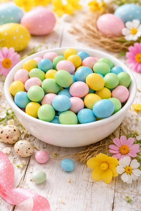 TREATBASKET crunchy candy shell adds texture to each chocolate egg