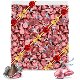 TREATBASKET milk chocolates in pink foil for elegant party favors and decorative jars.