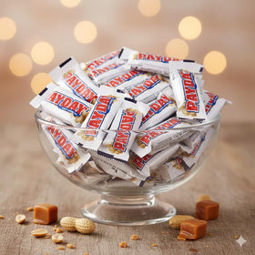 TreatBasket PaydayPeanut bars arranged in a candy jar for quick sharing.