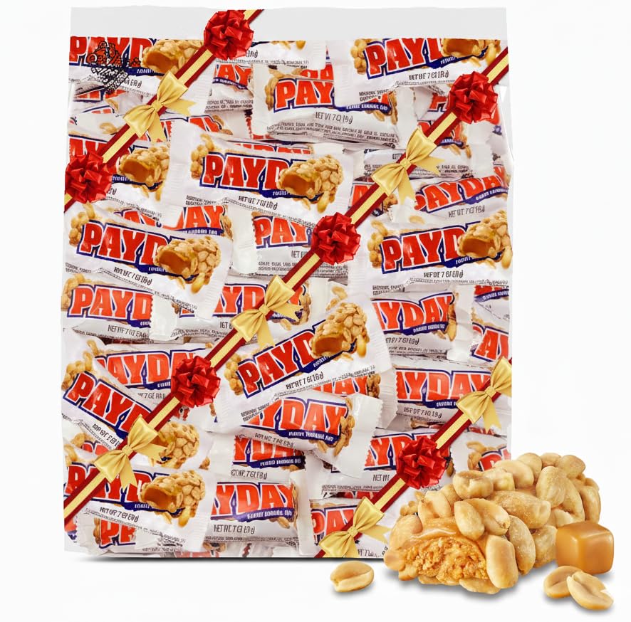 TreatBasket PaydayPeanut bar packaging close-up showing bulk 2 lb bag convenience.
