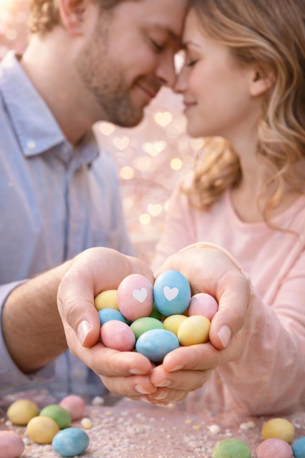 TREATBASKET candy eggs arranged in a spring display or gift tray