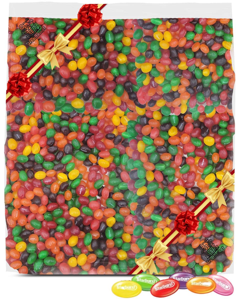 TREATBASKET Starburts JellyBean candy 2 lb bulk bag for sharing at parties and gatherings.