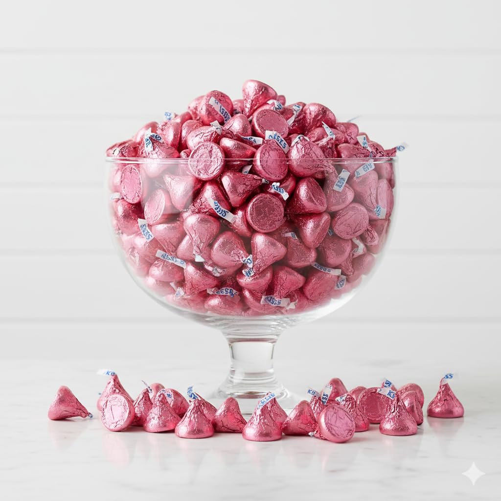 TREATBASKET wedding favors in pink chocolates complement romantic themes.