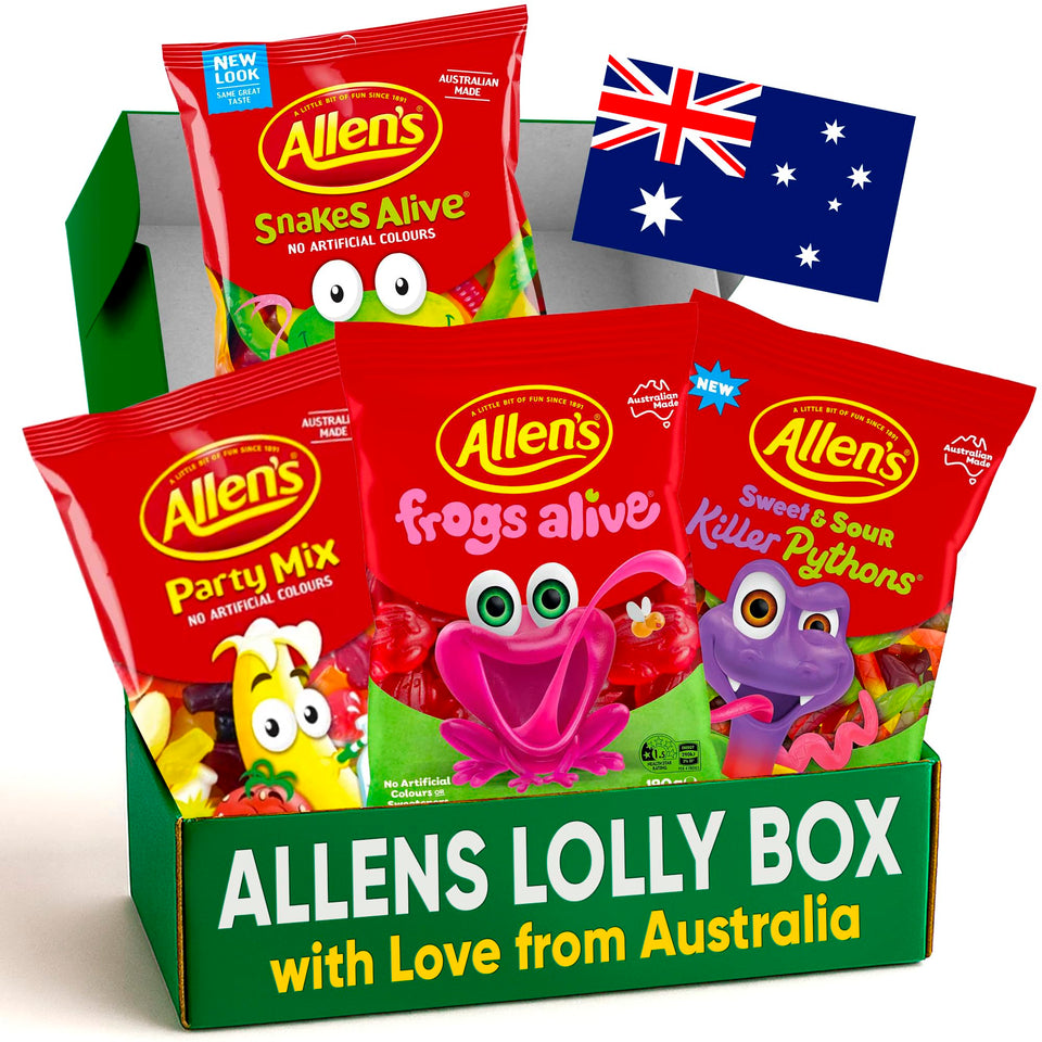 Treats from Home Allens Australian candy variety box front view for gifting