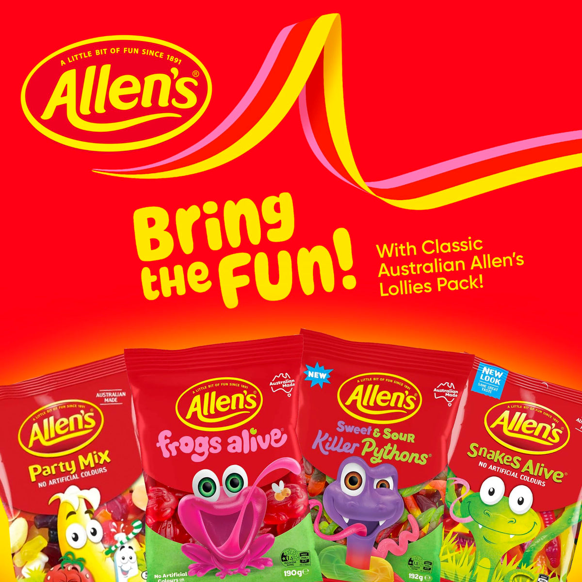 Allens Party Mix 190g assorted candies on display
