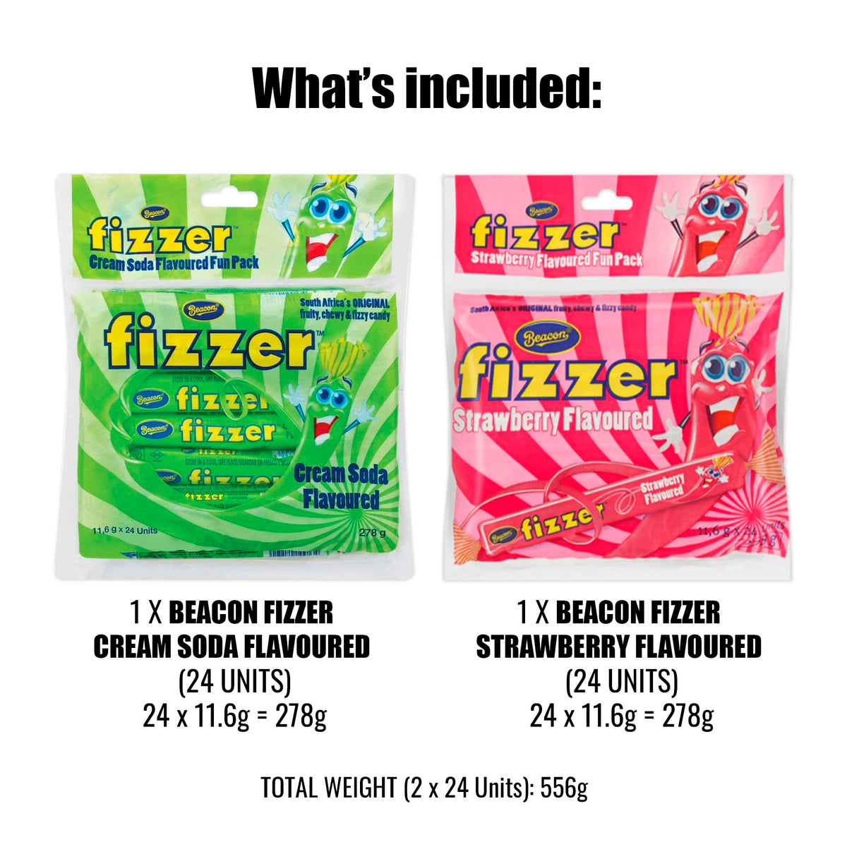 Beacon Fizzers serving suggestion displays two packs ready for sharing with friends.