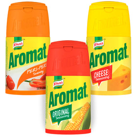 Treats from Home Cheese Seasoning bottle adds savory depth to snacks and pasta.