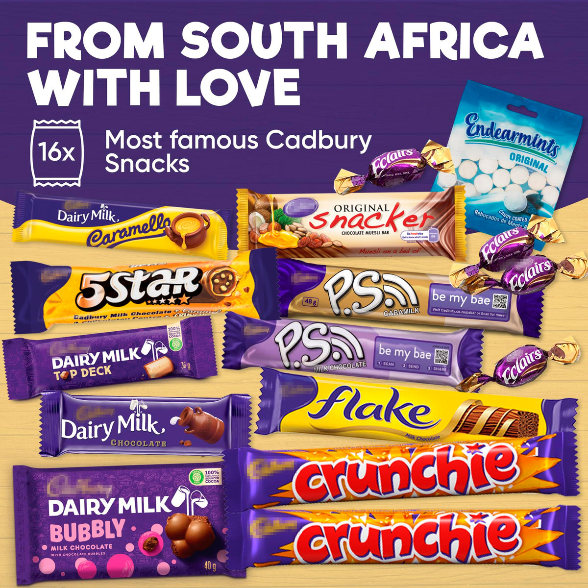 Crunchies chocolate bar from Treats from Home, crackly texture