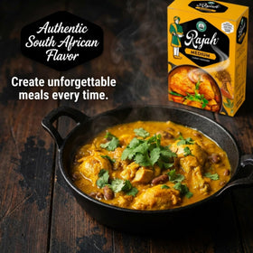 Treats from Home Rajah curry powder spice-jar arrangement showcasing premium ingredients.