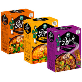 Treats from Home Rajah curry powder variety pack ready for versatile meals.