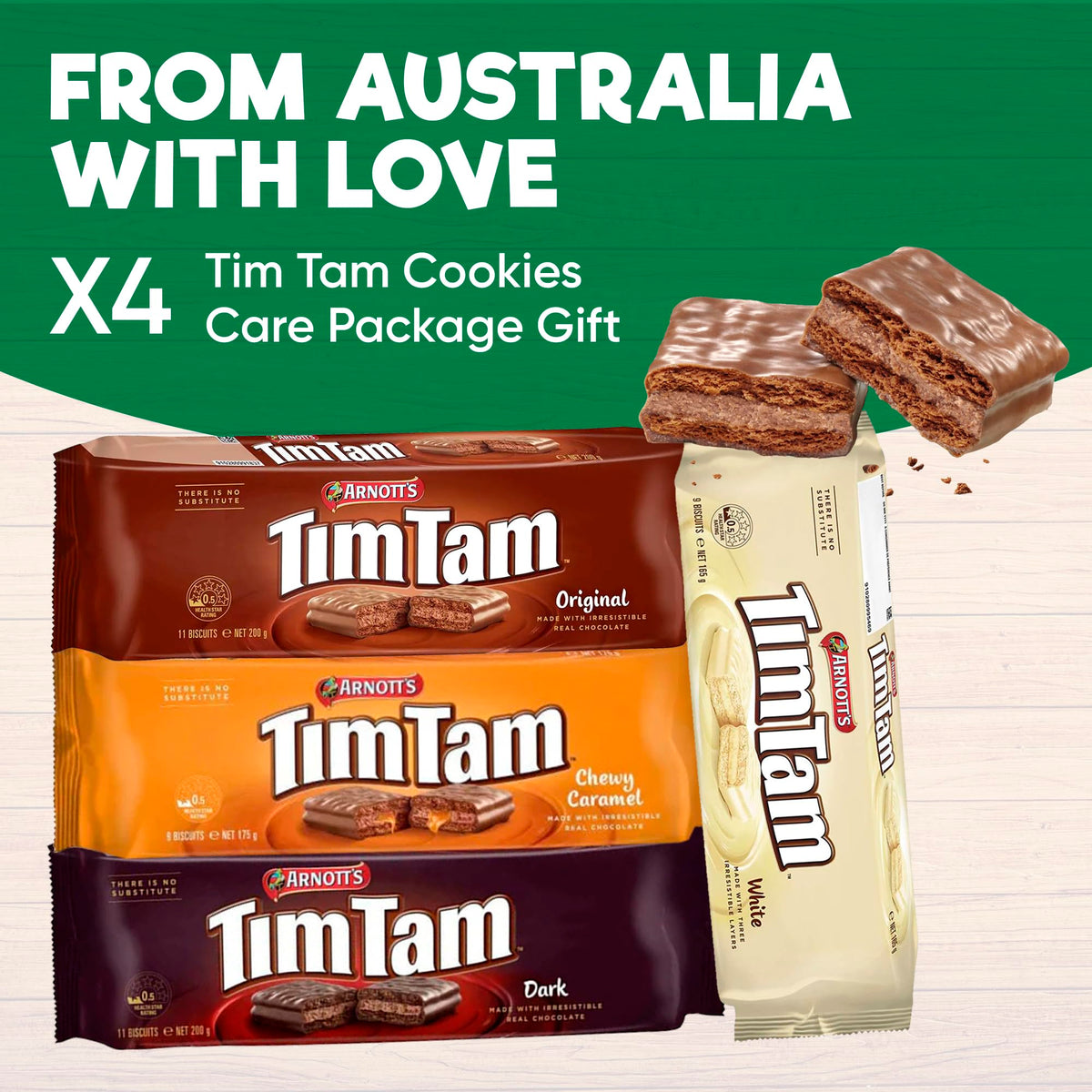 Treats from Home Tim Tam double chocolate cookie break reveals rich, fudgy interior.