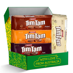 Treats from Home Tim Tam Original assortment box front, a classic chocolate treat ready for gifting.