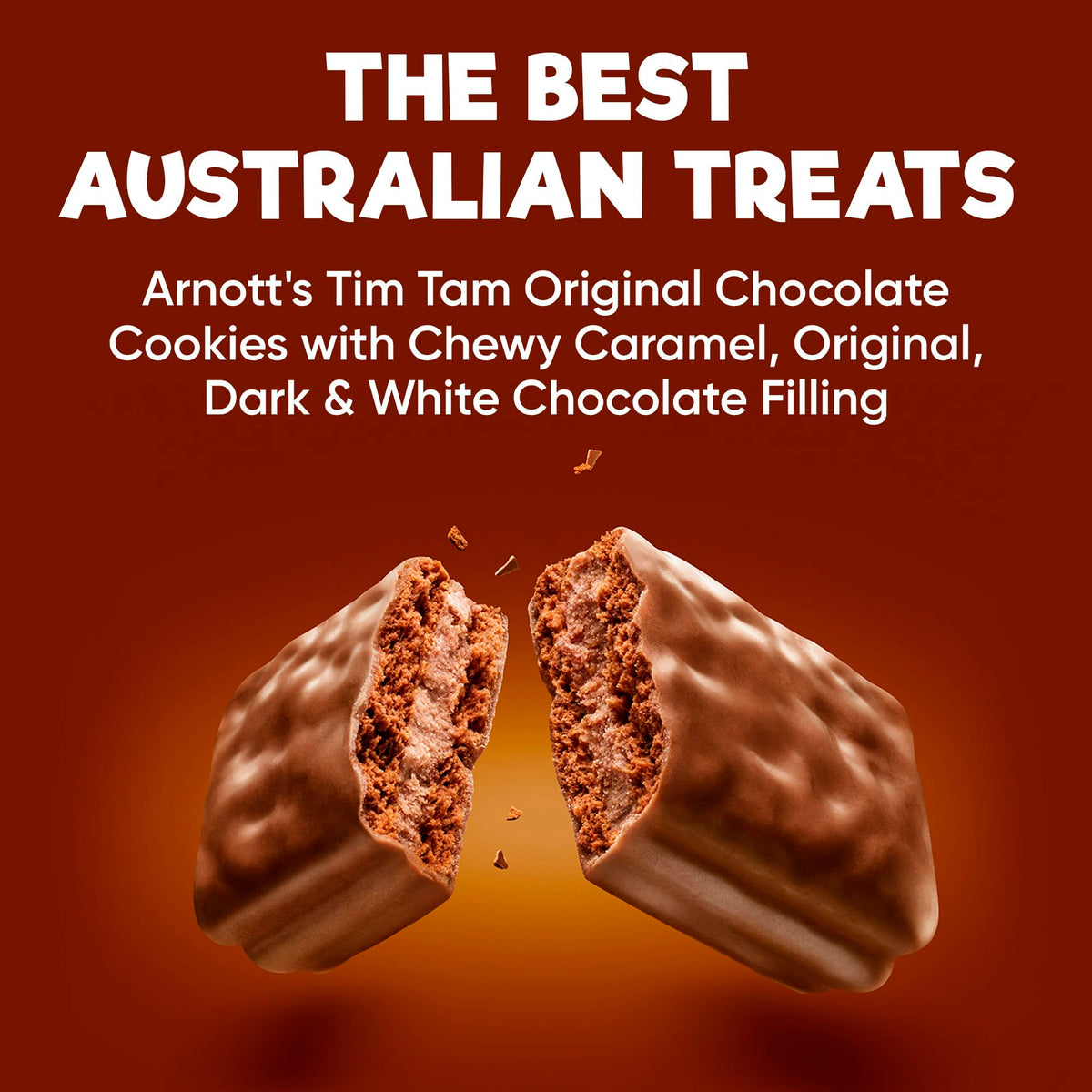 Treats from Home Tim Tam original cookie pack emphasizes classic taste and familiar crunch.