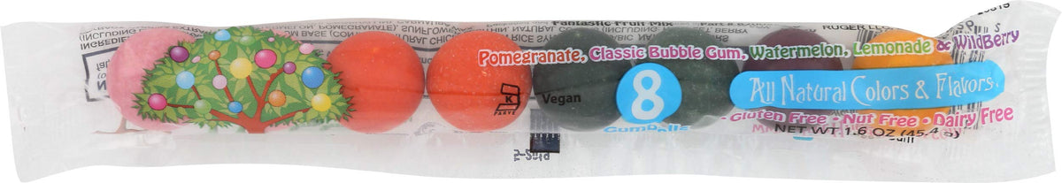 Tree Hugger All Natural Bubble Gum Fantastic Fruit front packaging, vibrant colors for on-the-go snacking.