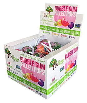 Tree Hugger Bubble Gum Filled Pops display box front view, easy party grab-and-go.